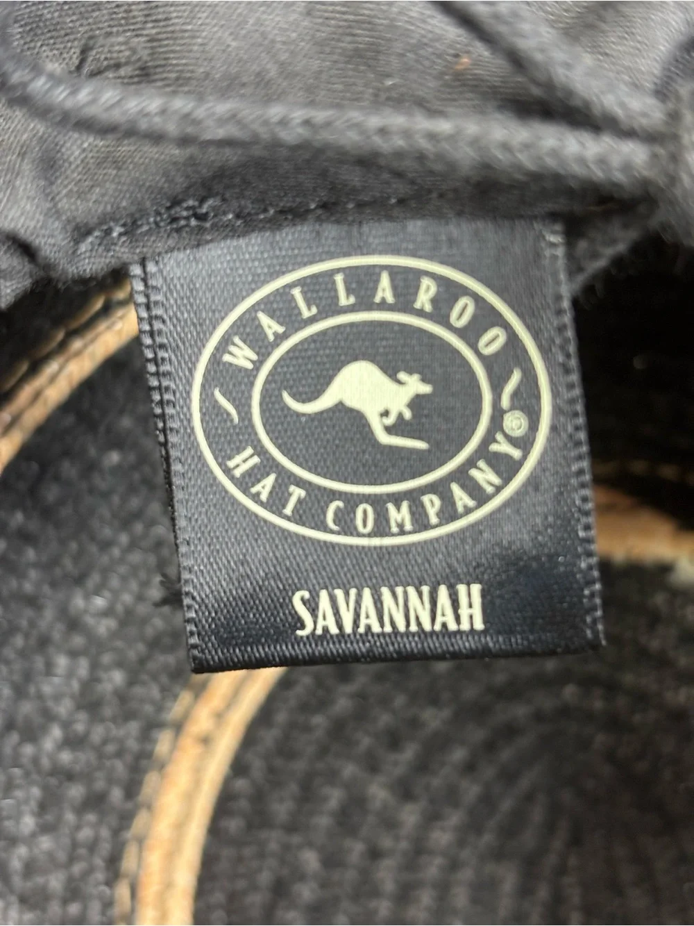 Wallaroo SPF 50 Wide Brim Black & Tan Savannah Striped Packable Sun Hat